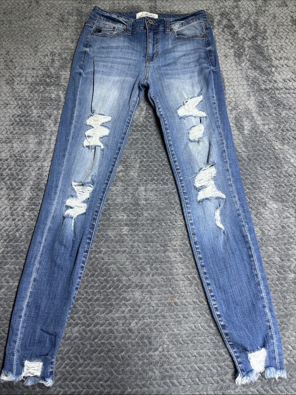 Kancan Distressed Skinny Jeans - Blue